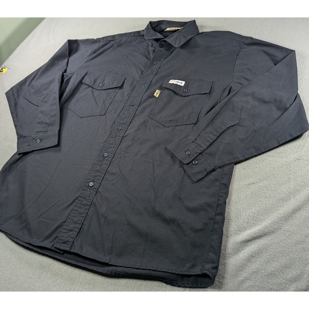 PGI FireWear FR Shirt Mens 48 34-35 Flame Resistant Workwear Black FRC Button Up
